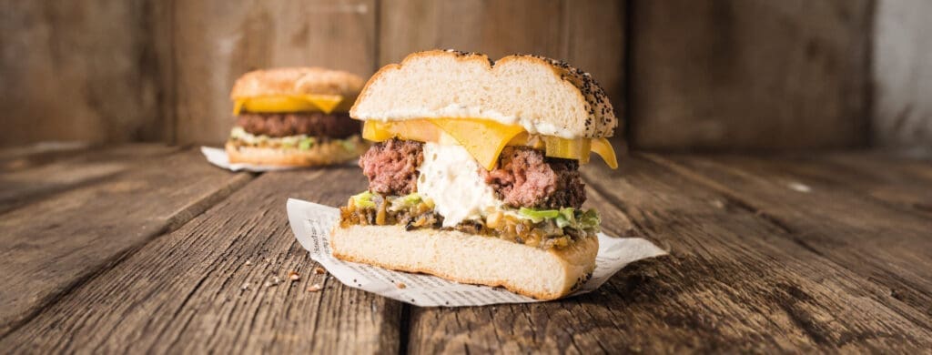 Burger with Boursin® in the middle