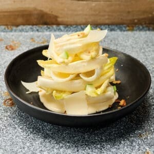 Endive with caesar sauce
